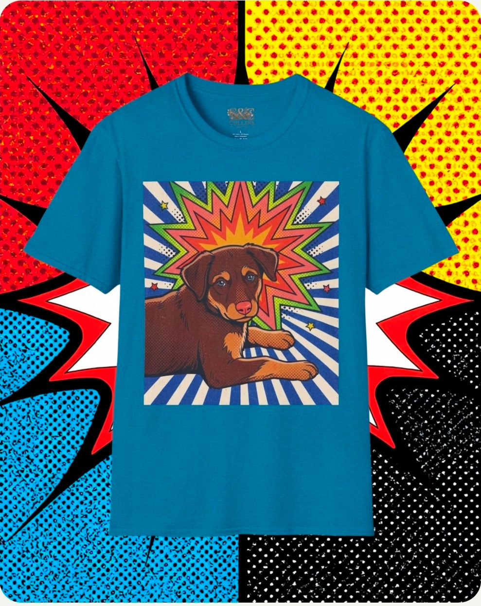 Personalized Pet Photo Retro Pop Art Graphic Tee Custom Pet Shirt