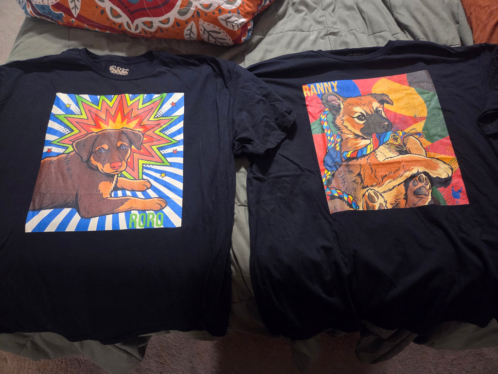 Personalized Pet Photo Retro Pop Art Graphic Tee Custom Pet Shirt