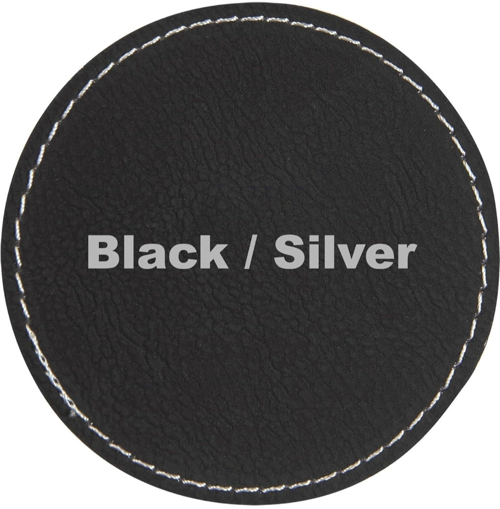 Customizable Black to Silver iron-on adhesive faux leather patches