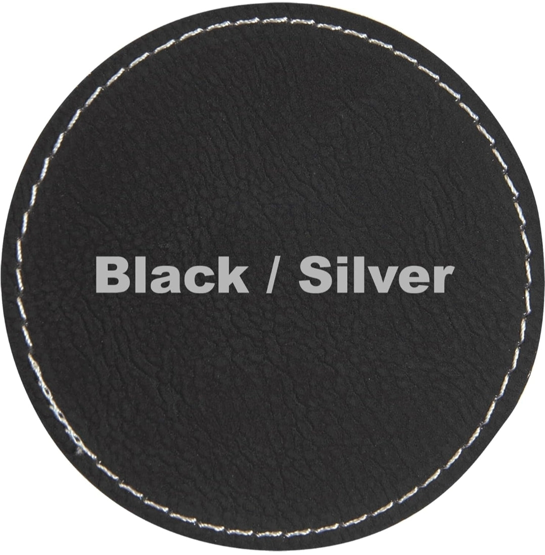 Customizable Black to Silver iron-on adhesive faux leather patches