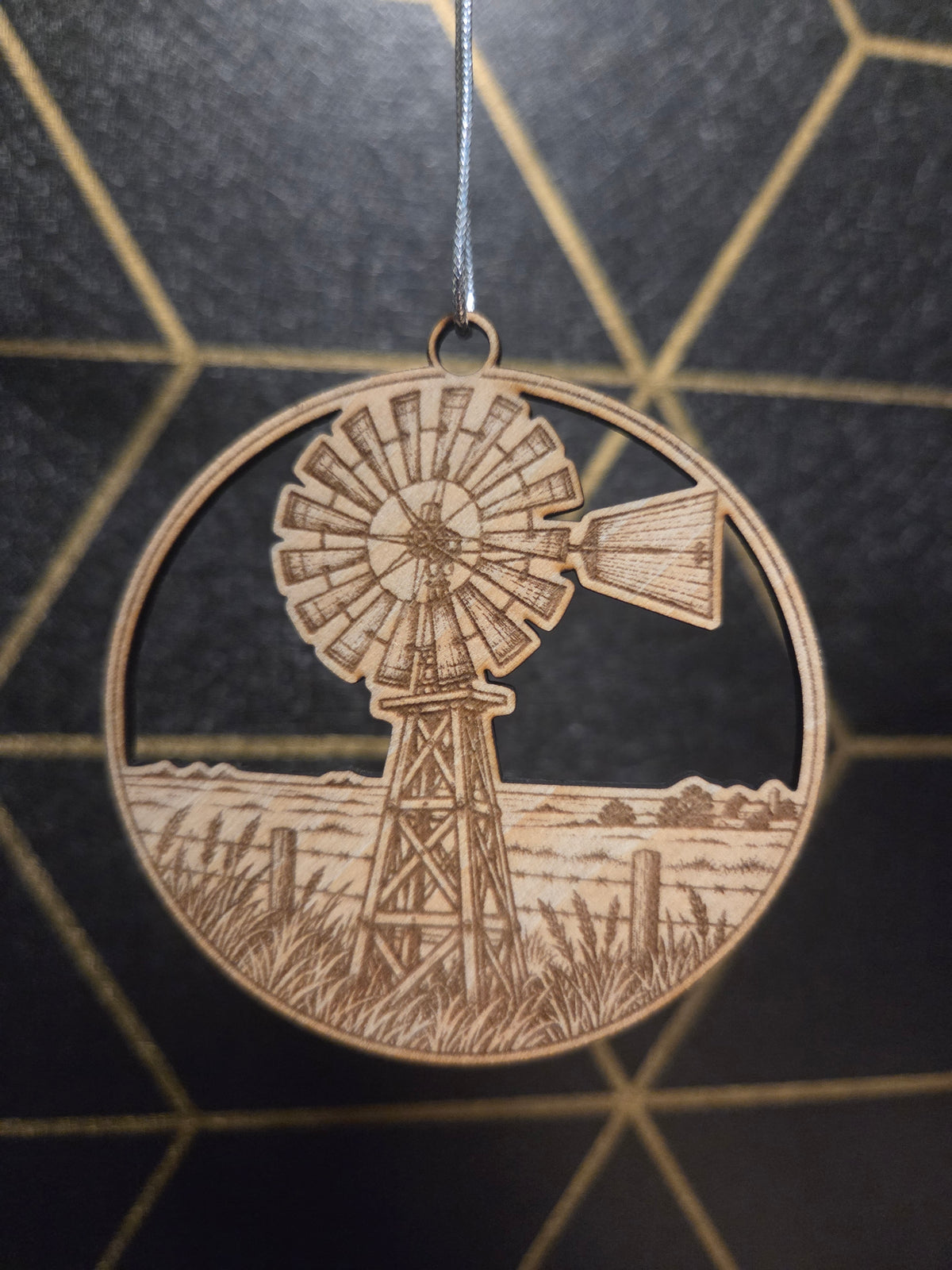 Colorado Windmill on the Plains— Wood Cut 3" Christmas Ornament